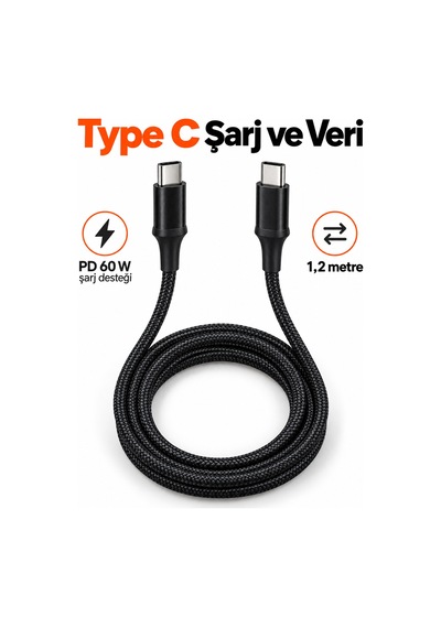 Pd Destekli Type C Şarj Ve Veri Kablosu Led Işıklı Tasarım - Lisinya