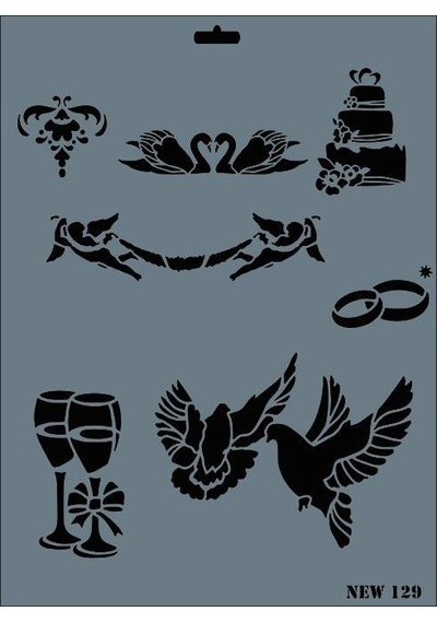 New Seri N-129 Stencil 35x25 Cm