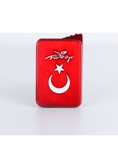 Mercitech Türkiye Logolu Ay Yıldızlı Metal Gövde Lüks Çakmak