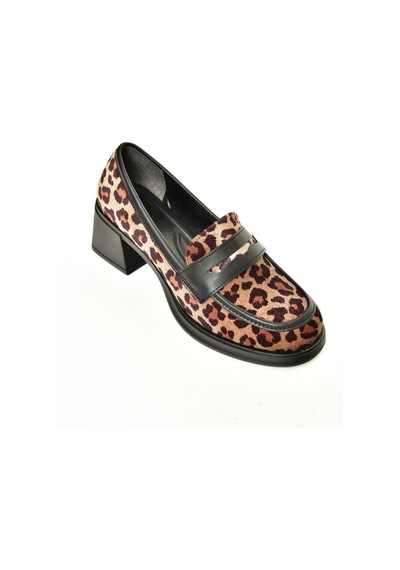Fox Shoes T820145302 Leopar/siyah Süet Kalın Topuklu Kadın Ayakkabı Leopar - Siyah Fox Shoes T820145302 Leopar/siyah Süet Kalın Topuklu Kadın Ayakkabı Leopar - Siyah