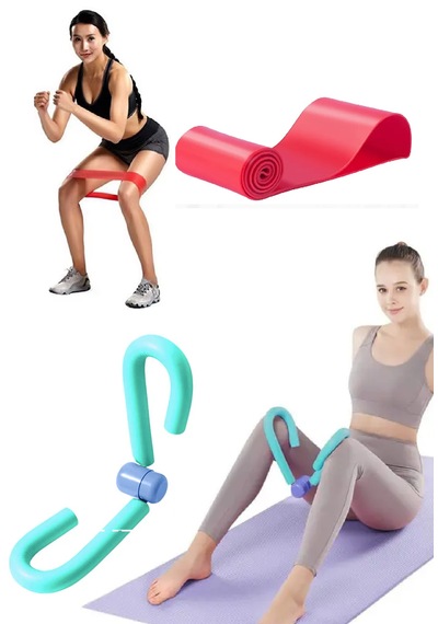 Pelvik Yayı Ve Loop Bant Takımı Mavi Kelebek Tigh Master Ve 60 Cm Kırmızı Direnç Lastiği Set Mavi - Kırmızı
