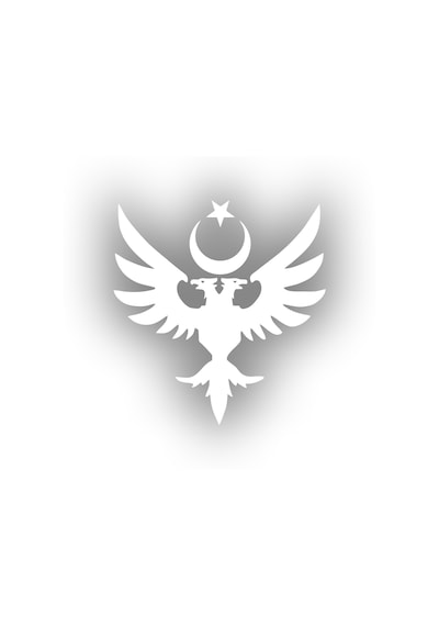 Çift Başlıklı Kartal Ve Ay Yıldız Sticker 17x17 Cm Beyaz