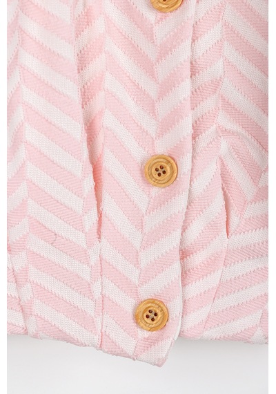 Nono Baby Peluşlu Kız Bebek 3'lü Takım Zıkzak Kumaşlı Pembe