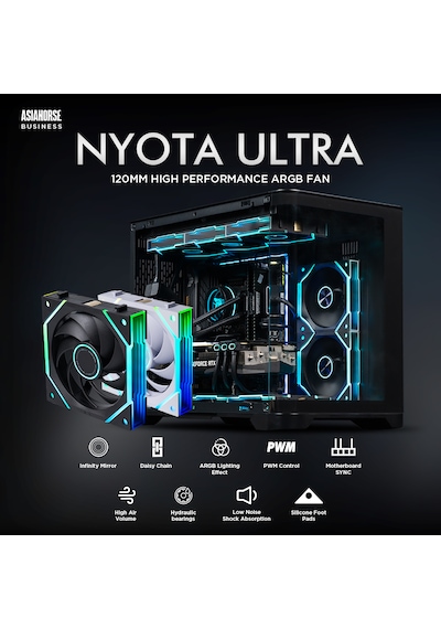 Asiahorse Nyota Ultra 120mm Argb Kasa Fanı 3'lü Set 160x90x130 Mm