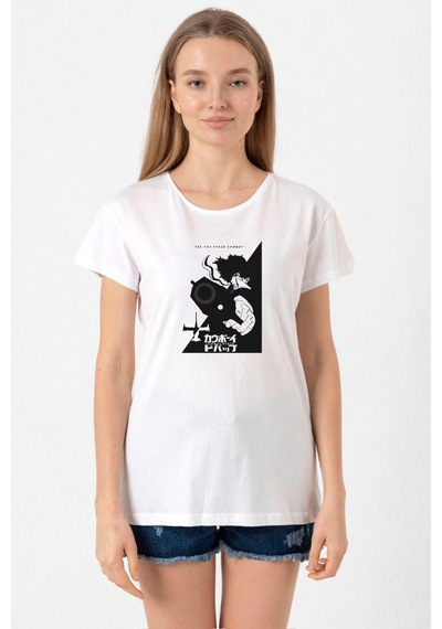 Cowboy Bebop Spike See You Space Cowboy Beyaz Kadın Bisikletyaka Tshirt Beyaz