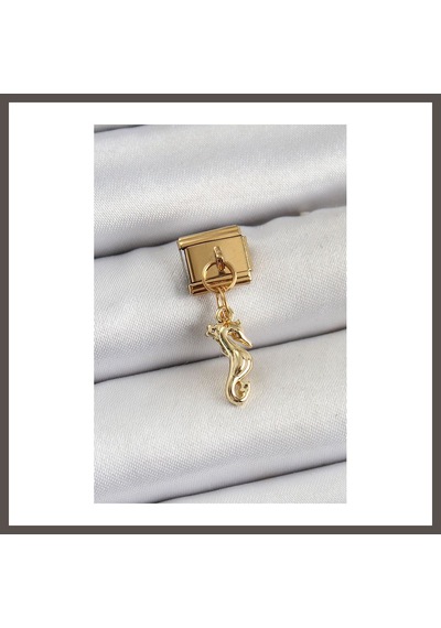 Bezos 316l Çelik Sallantılı Deniz Atı Model Gold Renk Nomination Charm Nxrlvng