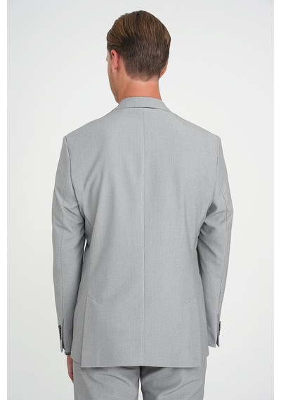Efor Slim Fit Torba Cep Esnek Pamuk Düz Gri Blazer Ceket C 712 Gri