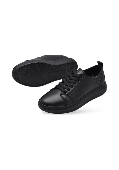 764 Full Ortopedik Taban Hakiki Deri Günlük Kadın Ayakkabı Kadın Sneakers Siyah