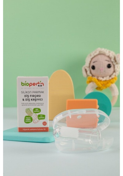 Biopedia Silikon Parmak Diş Fırçası & Diş Kaşıyıcı Beyaz