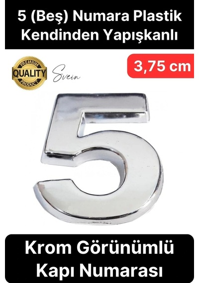 No 5 Kapı Numarası Kendinden Yapışkanlı Masa Dolap Plastik Ev Posta Kutusu Dış Mekan Daire 3,75 Cm