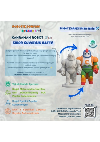 Codlaı Kids Robotik Dünyam 3d Boyama Seti - Çocuklar İçin Eğitici Yaratıcı Oyuncak Boyama Kiti - Kahraman Robot