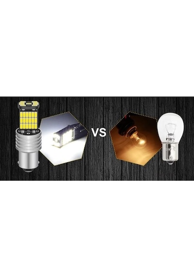 Sisa Ba15S 1156 P21W 45 Led Geri Vites Sinyal Stop Ampulü 2 Adet 1 Takım Beyaz
