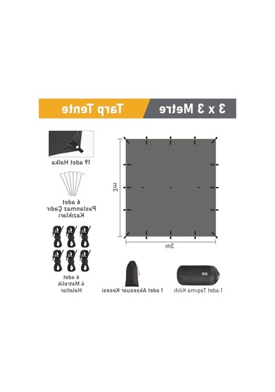 4 Mevsim Su Geçirmez Tarp Tente, 300x300 Cm Gölgelik Ve Koruma