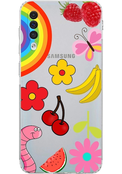 Samsung Galaxy A50s İle Uyumlu Water Color 5 Kamera Korumalı Şeffaf Kılıf Şeffaf