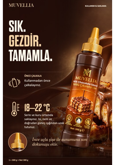 Sütlü Çikolata Sosu Waffle Krep Pankek 300 G