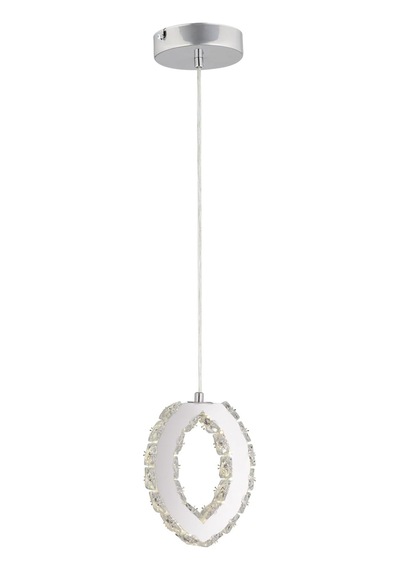 Wicker 40 Watt Tekli Krom Ledli 3 Renkli Sarkıt Kristalli Taşlı Modern Tasarım Led Kristal Salon Avize Çok Renkli