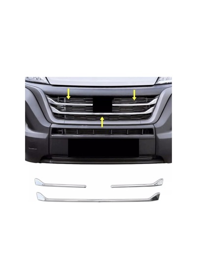 Fiat Ducato 2022-2024 Ön Panjur Krom 3 Parça P.çelik