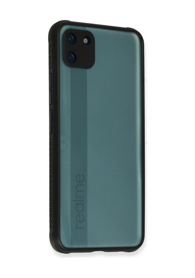 Realme C11 Uyumlu Kılıf Miami Şeffaf Silikon - Siyah