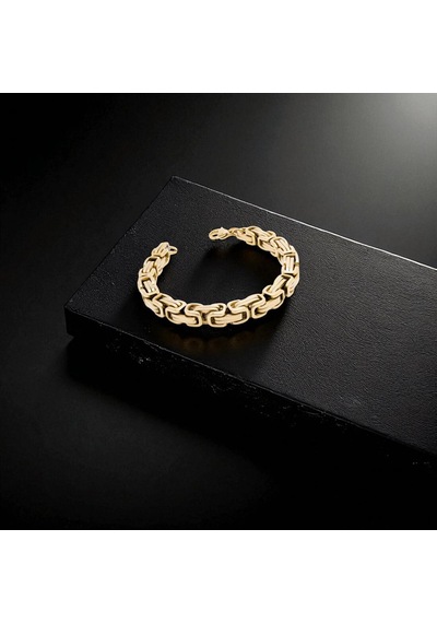 Fm 8mm Sarı Kral Çelik Zincir Bileklik 3183czb1d32 Gold
