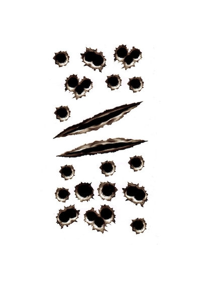 Araç Sticker Mermi Ve Yarık Şeklinde Sticker 1.Sınıf Kalite Baskı