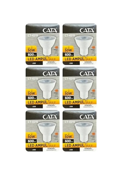 8w 50w 3000k Sarı Işık Gu10 Duylu Led Spot Ampul, 6 Adet Diğer