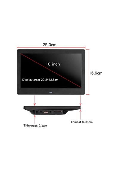 Tr Invıcta 10inch Dijital Fotoğraf Çerçevesi Tft Lcd ' Ekran - Uzaktan Kumandalı,video,mp3,ayarlanbilir Açılıp K Genel