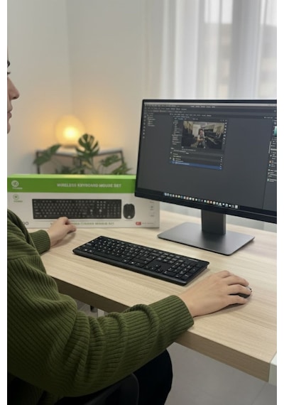 Buffer Kablosuz Q Klavye Mouse Seti Rahat Yazım, Sessiz Tuşlar, Ofis Ve Ev Kullanımına Uygun Set Yk7100 Diğer