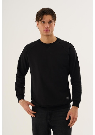 Alexander Gardi Bisiklet Yaka Basic Sweatshirt Siyah