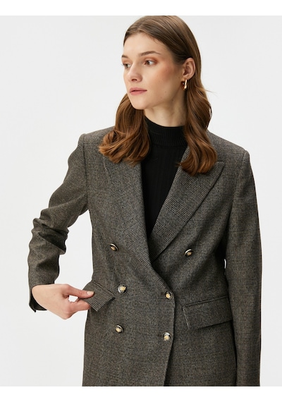Koton Blazer Ceket Kruvaze Düğmeli Kapaklı Cepli Kahverengi Ekose 4wak50213uw 4WAK50213UW5C0 Kahverengi Koton Blazer Ceket Kruvaze Düğmeli Kapaklı Cepli Kahverengi Ekose 4wak50213uw 4WAK50213UW5C0 Kahverengi