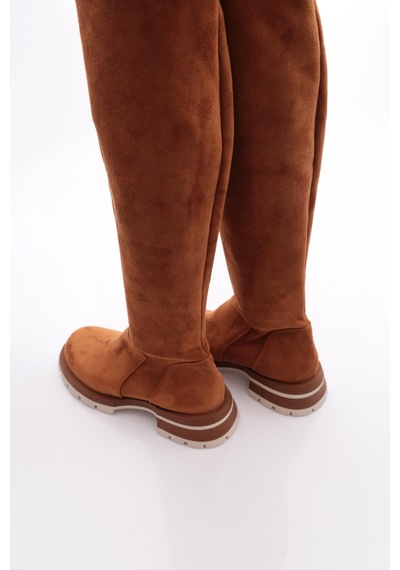 Dgn 4006 Kadin Knee High Çizme TABA SÜET