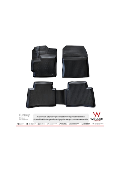 Toyota Corolla Paspas 2019 2023 Arası Uyumlu 3D Havuzlu Wöller Paspas