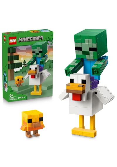 LEGO® Minecraft® Tavuk Jokey 21582 - 9 Yaş ve Üzeri Çocuklar için 3 Figür İçeren Yaratıcı Oyuncak Yapım Seti (344 Parça)