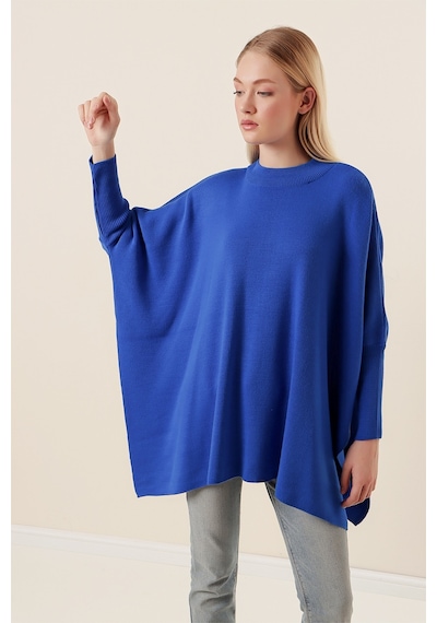 Bigdart 15783 Yırtmaçlı Panço Kazak - A.saks 001