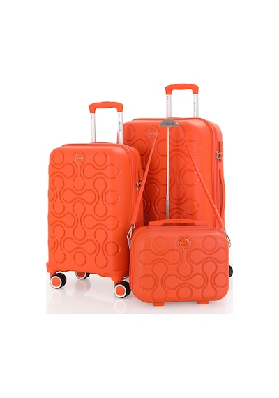 Mçs Polipropilen 3lü Valiz Seti Orta & Kabin & Makyaj V376 S23sy1000052-set 00314 Portakal