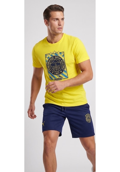 Fenerium Fenerbahçe Lisanslı Yetişkin T-hirt + Şort Takımı Sarı - Lacivert