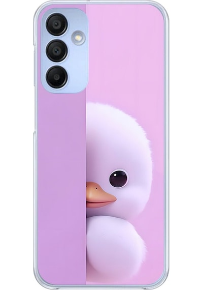 Samsung Galaxy A15 Uyumlu Şeffaf Kılıf 3 Peluş Ördek Tasarımlı