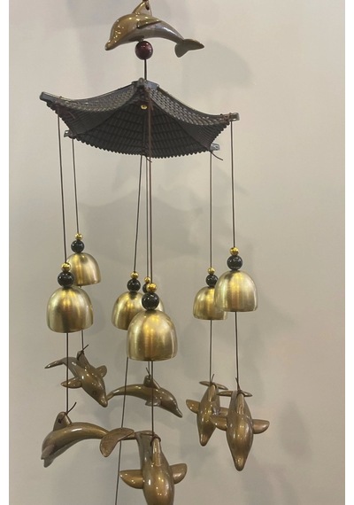 Deprem Zili Çanı Duvar Rüzgar Çanı Zili Feng Shui Ejderha Yılı Metal Borulu Yunus Pagoda Objeli