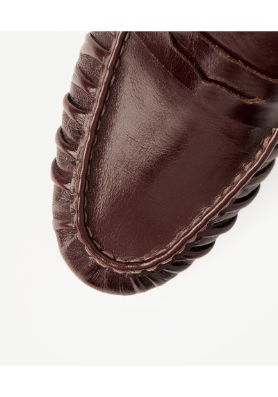 Yargıcı Parlak Deri Loafer 26kkay4079x 016 Bordo
