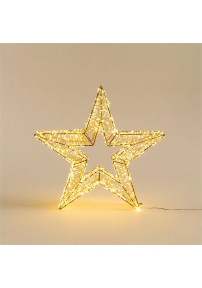 Rita Led Işıklı Yıldız Dekor 50 Cm Altın