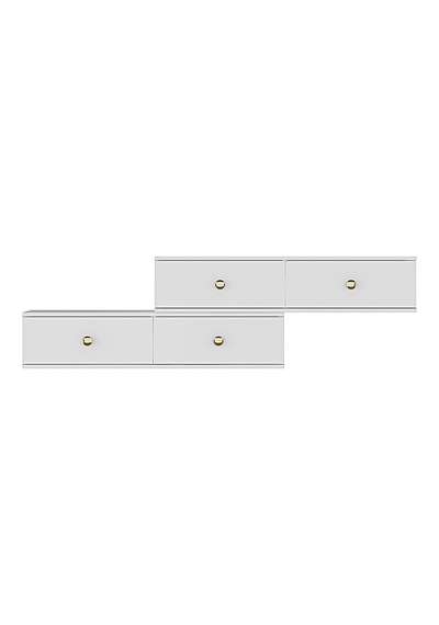 Tda2401bg - Zuzu Double Duvara Montaj Tv Stand Beyaz-gold 240cm Beyaz