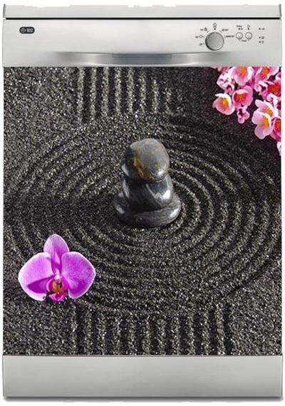 Bulaşık Makinesi Sticker Kaplama Beyaz Eşya Kaplama Japon Zen Bah (498535801)