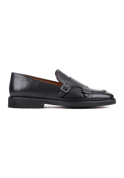 Shoetyle - Siyah Deri Tokalı Erkek Klasik Ayakkabı 250-2750-865-siyah