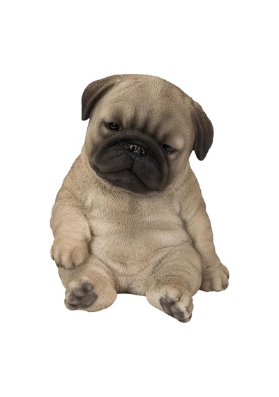 Hi Line Gift Ltd Oturan Uyuyan Pug Yavru Köpek Heykeli Heykelcik