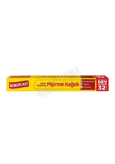 2 Adet Koroplast Hazır Kesilmiş Pişirme Kağıdı Dev Ekonomi 32'li