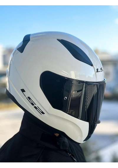 LS2 Rapid 2 Siyah Vizörlü Beyaz Kask