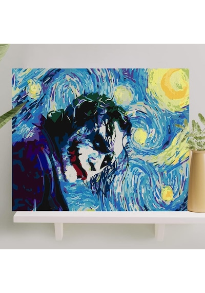 Palmiye Hobi Sanat Sayılarla Boyama Tuval Seti Fırça Boya Dahil Çıtalı 40x50 Cm - Joker