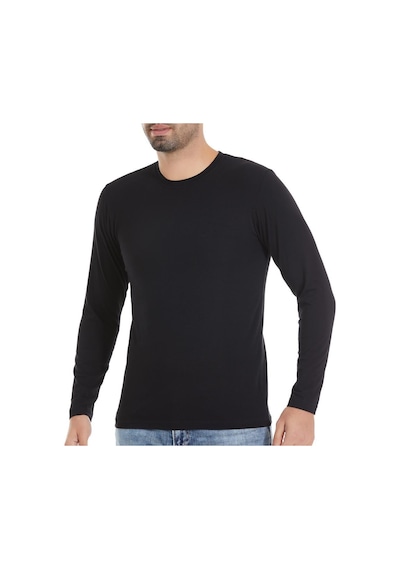 3 Adet Yıldız Erkek Likralı Uzun Kollu T-shirt Fanila Siyah 86 001