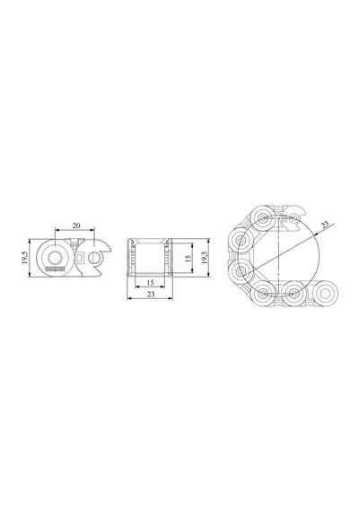Emas Hkp015015r1a Hareketli Kablo Taşıyıcı 25mm Bük.yar.çap.açık Tip