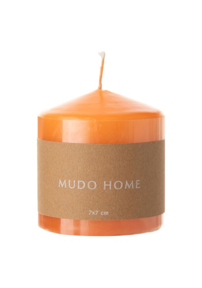 Mudo Home Sütun Mum Turuncu 7x7cm
