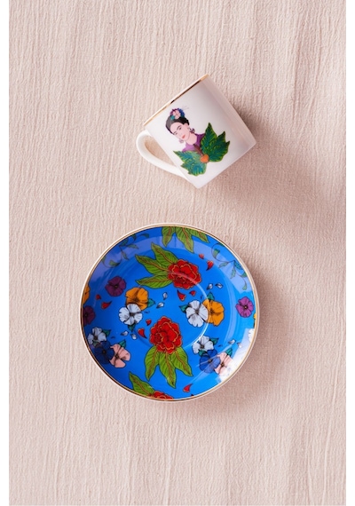 Karaca  Frida Kahve Fincanı Ve Tabağı Mavi 90 Ml
